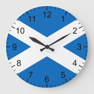 Grande Horloge Ronde Drapeau écossais