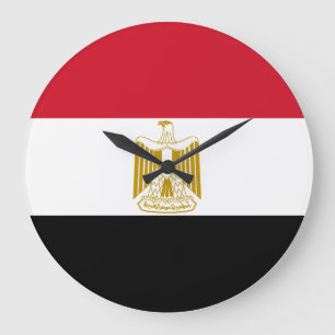 Grande Horloge Ronde Drapeau égyptien
