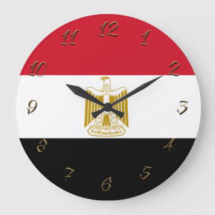 Grande Horloge Ronde Drapeau égyptien