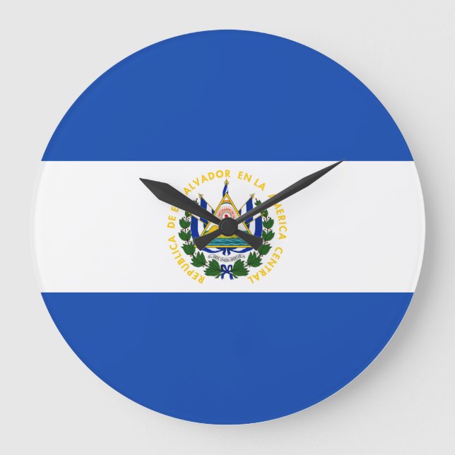 Grande Horloge Ronde Drapeau El Salvador (Recto)
