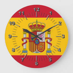 Grande Horloge Ronde Drapeau espagnol