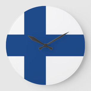 Grande Horloge Ronde Drapeau Finlande