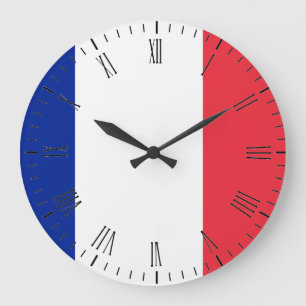 Grande Horloge Ronde Drapeau France