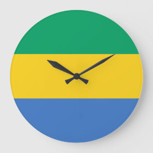 Grande Horloge Ronde Drapeau Gabon