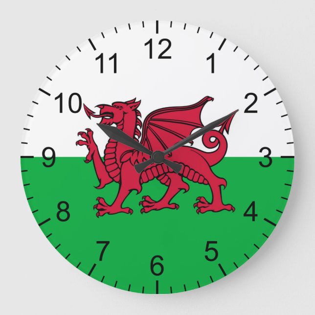 Grande Horloge Ronde Drapeau gallois (Recto)