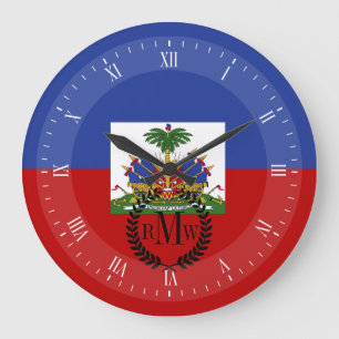 Grande Horloge Ronde Drapeau haïtien classique