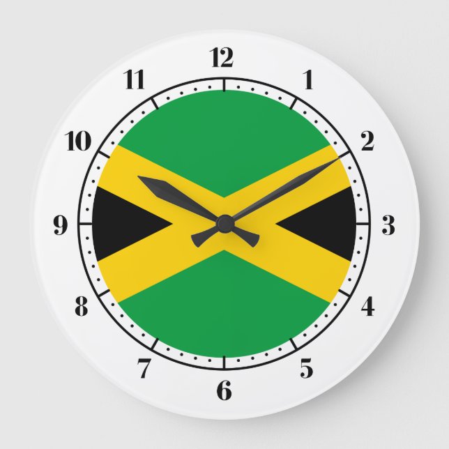 Grande Horloge Ronde Drapeau jamaïcain (Recto)