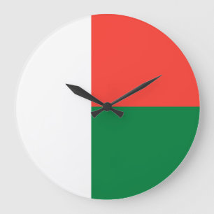 Grande Horloge Ronde Drapeau Madagascar