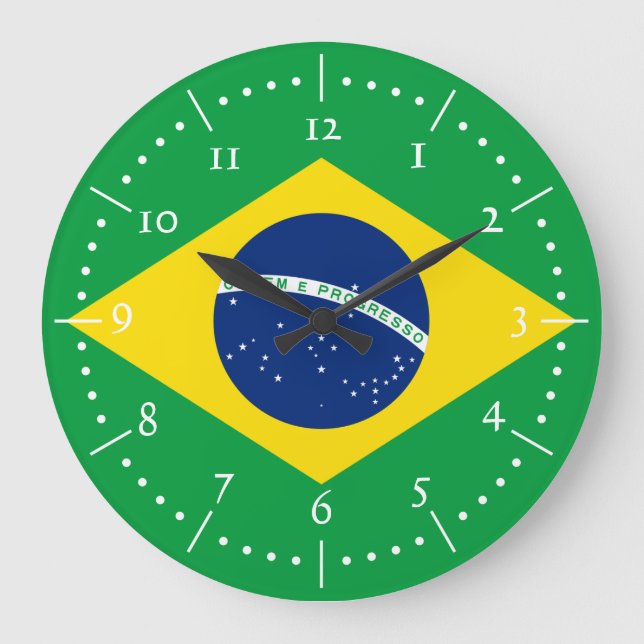 Grande Horloge Ronde Drapeau national du Brésil (Recto)