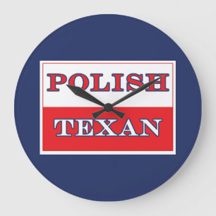 Grande Horloge Ronde Drapeau polonais de la Pologne texane