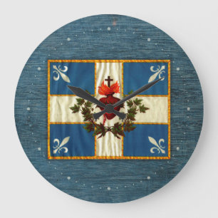 Grande Horloge Ronde Drapeau Québec antique Carillon Sacré-Cœur