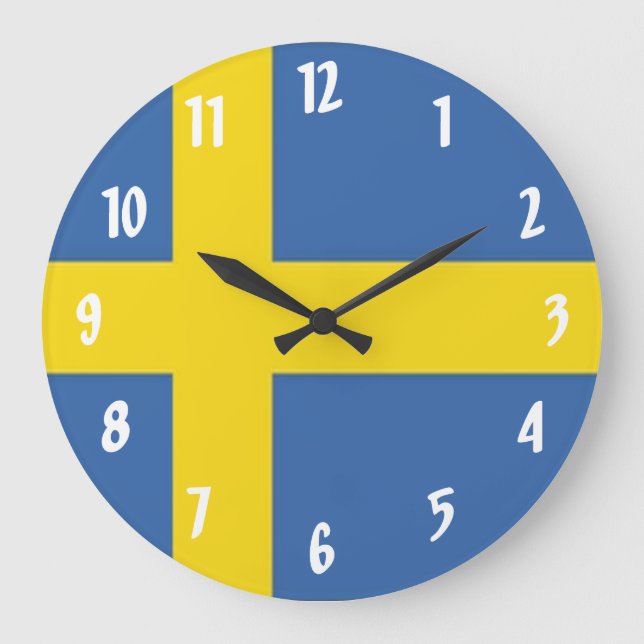 Grande Horloge Ronde Drapeau suédois (Recto)