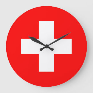 Grande Horloge Ronde Drapeau Suisse