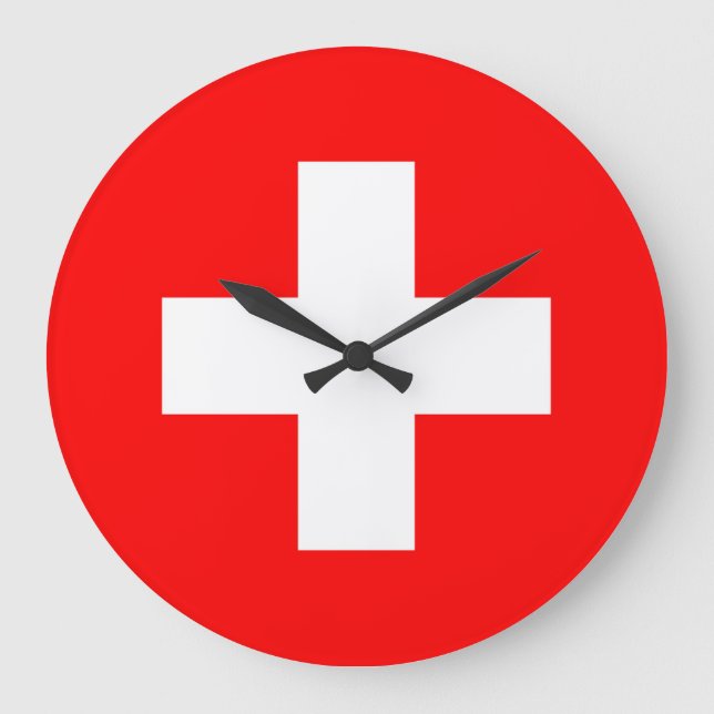 Grande Horloge Ronde Drapeau Suisse (Recto)