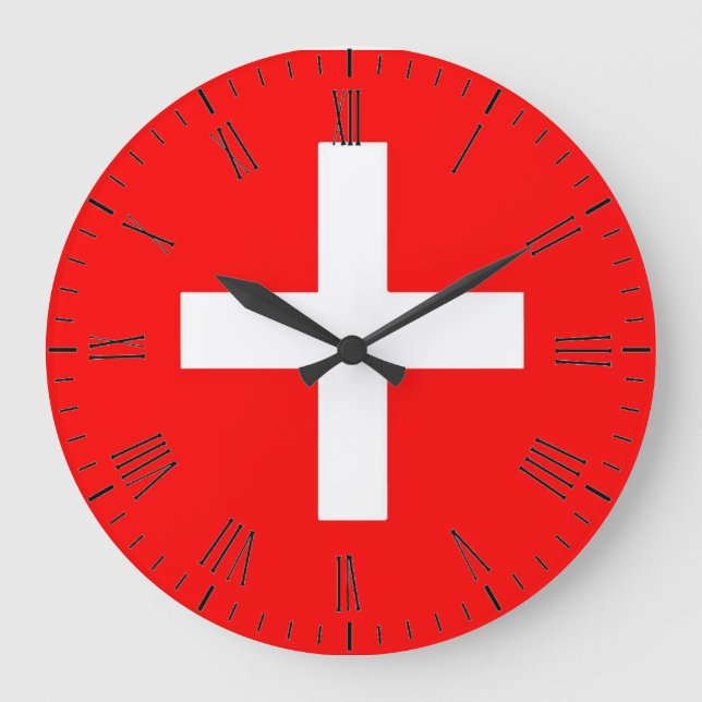 Grande Horloge Ronde Drapeau Suisse (Recto)