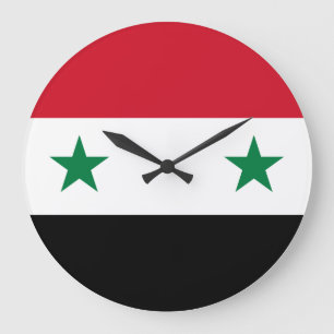 Grande Horloge Ronde Drapeau syrien