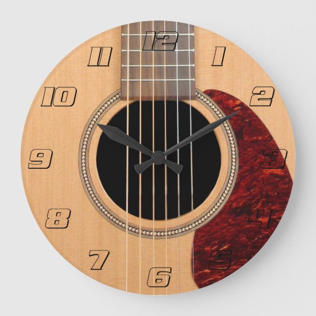 Grande Horloge Ronde Dreadnoud Acoustique 6 cordes Guitare (Recto)