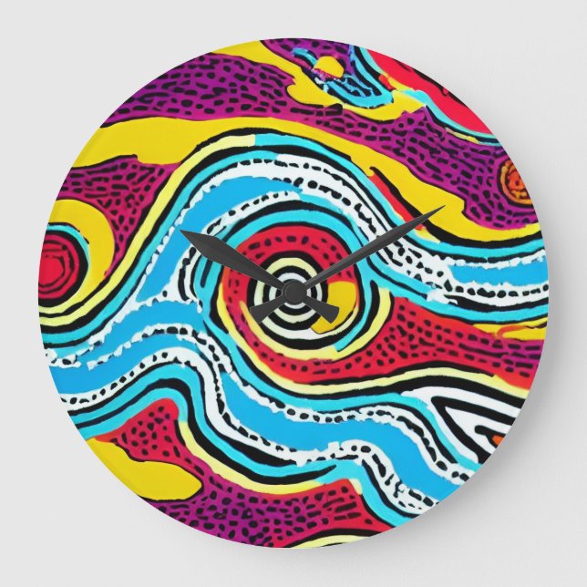 Grande Horloge Ronde Dream Australian Aboriginal Design #4 (Recto)