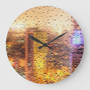 Grande Horloge Ronde Droplets d'eau