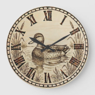 Grande Horloge Ronde Duck Pond Wall Clock 