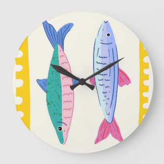 Grande Horloge Ronde Duo de sardines