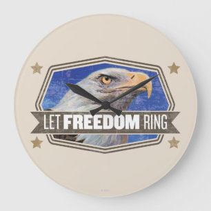 Grande Horloge Ronde Eagle-Laissez l'anneau de liberté