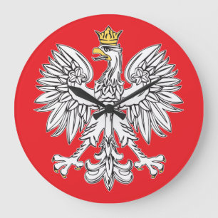 Grande Horloge Ronde Eagle polonais avec l'horloge de couronne d'or