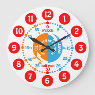 Grande Horloge Ronde Early learning learn to tell time wall clock