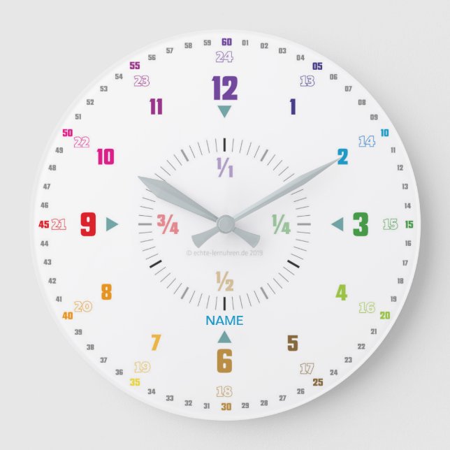Grande Horloge Ronde EasyRead Lernuhr Montre pour enfants Fracture mini (Recto)