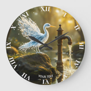 Grande Horloge Ronde Eau translucide Imaginaire