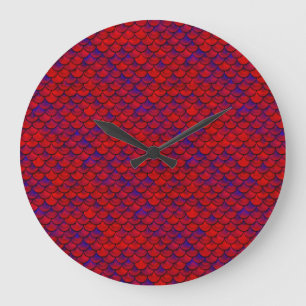 Grande Horloge Ronde Échelles rouge et violet