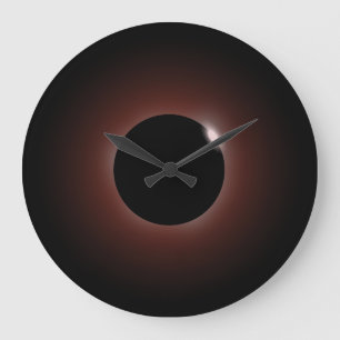 Grande Horloge Ronde Éclipse solaire Sun foncé et lune