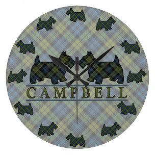 Grande Horloge Ronde Écluse écossaise de Chiens écossais Campbell Ta