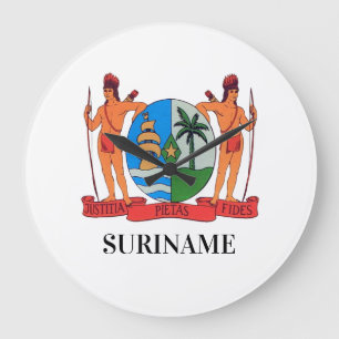 Grande Horloge Ronde Écluse murale SURINAME avec armoiries