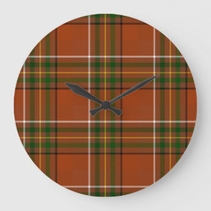 Grande Horloge Ronde Écossais Brun Terreux