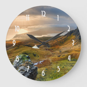 Grande Horloge Ronde Écosse Pittoresque Rolling Hills paysage