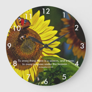 Grande Horloge Ronde Écriture sainte de tournesol