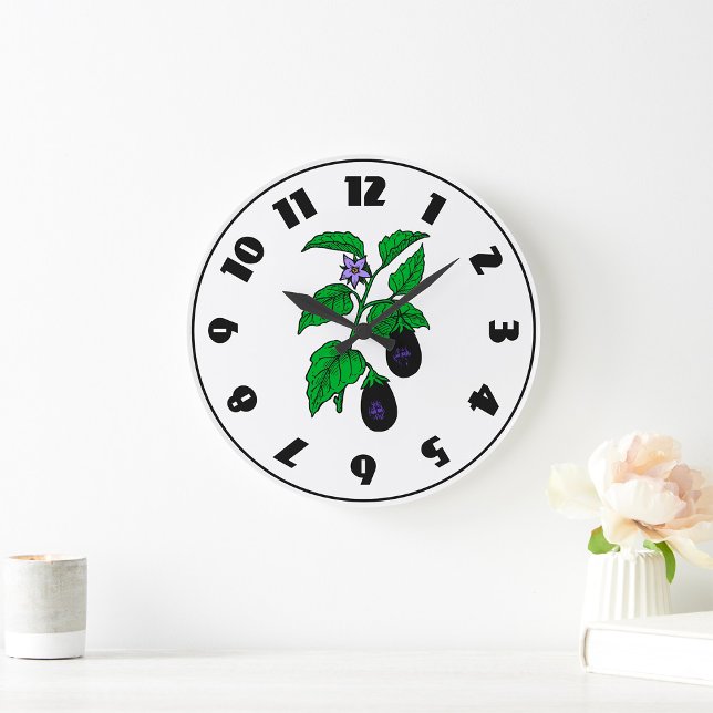 Grande Horloge Ronde Eggplant Clock (Créateur téléchargé)