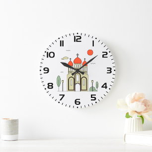 Grande Horloge Ronde Église orthodoxe minimaliste russe