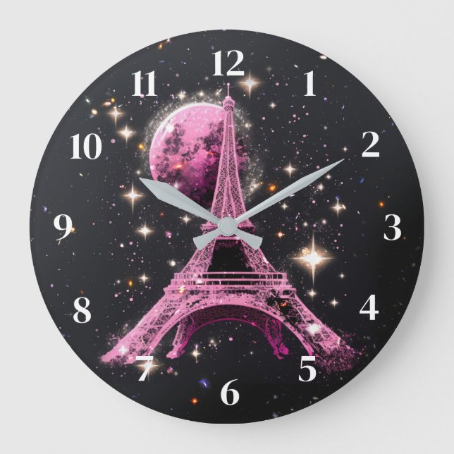 Grande Horloge Ronde Eiffel Tower Night Moon           (Recto)