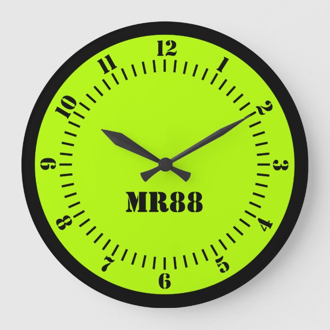 Grande Horloge Ronde Electric Lime Green Accent Color Decor Monogram on (Recto)