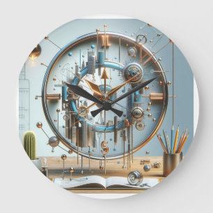 Grande Horloge Ronde Élégance intemporelle : capture de précision dans 