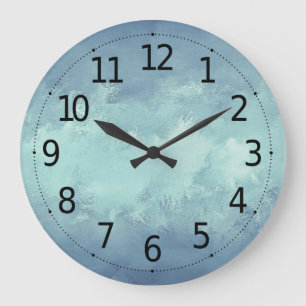 Grande Horloge Ronde Élégant Arrière - plan d'aquarelle bleu vert gr