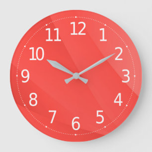 Grande Horloge Ronde Élégant Arrière - plan géométrique Abstrait rouge 