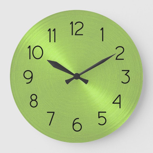 Grande Horloge Ronde Élégant chaux vert chèvre (Recto)