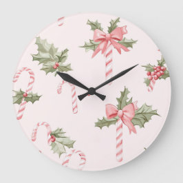 Grande Horloge Ronde Elegant Christmas Wall Clock – Festive Winter Time