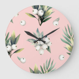 Grande Horloge Ronde Elegant Christmas Wall Clock – Festive Winter Time