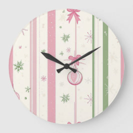 Grande Horloge Ronde Elegant Christmas Wall Clock – Festive Winter Time