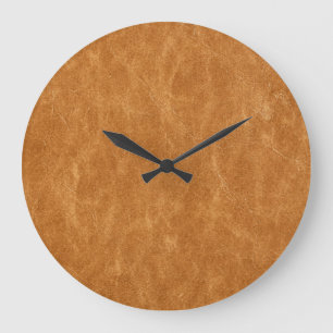 Grande Horloge Ronde Elégant cuir Arrière - plan Texture
