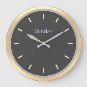 Grande Horloge Ronde Elegant Dark Grey & Sand Beige